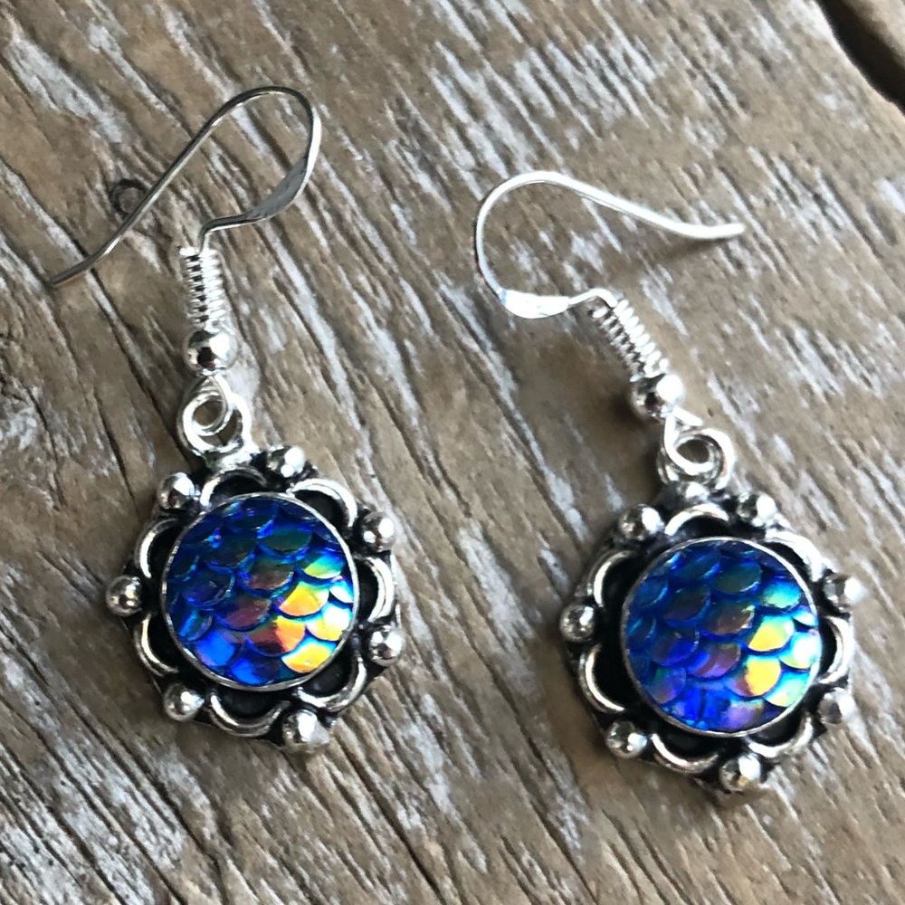 Earrings:  Mermaid Stones set in 925 Sterling Silver NWT
